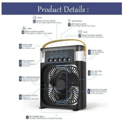 4 In 1 Fan Air Cooler with Humidifier & Night Light | Mist Fan
